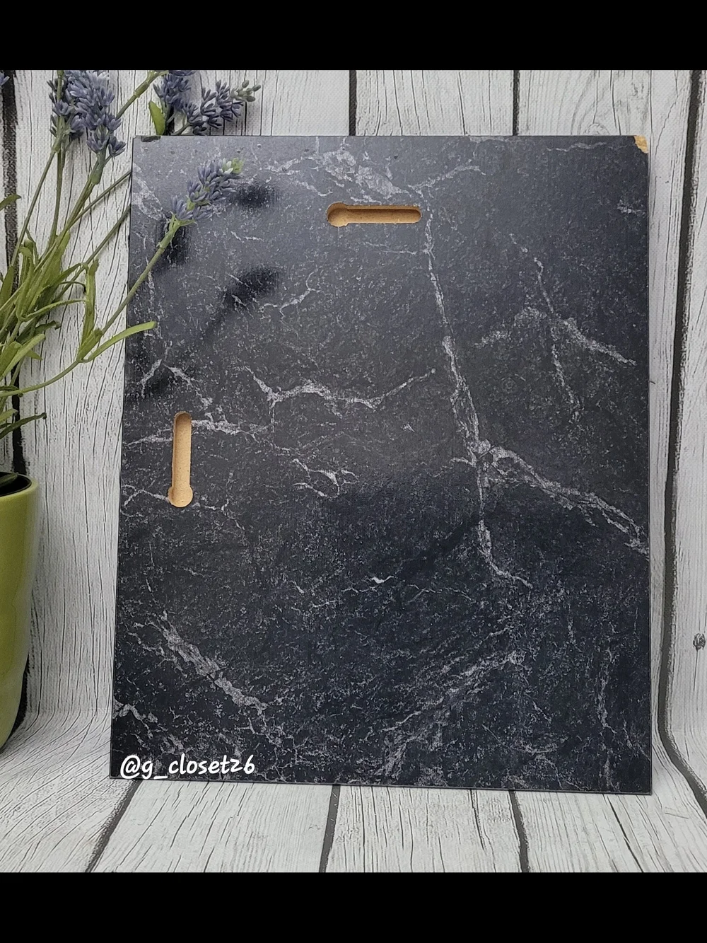 Marble-Effect Black Wall Plaque Home Accents